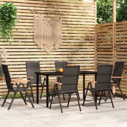 Sonata H Градински трапезен комплект, 7 части, черен - Seturi pentru exterior