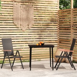Sonata H Градински трапезен комплект, 3 части, черен - Seturi pentru exterior