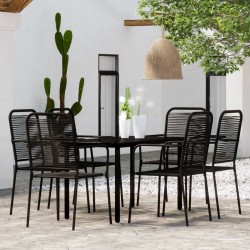 Sonata Set de mobilier pentru grădină, 7 piese, negru