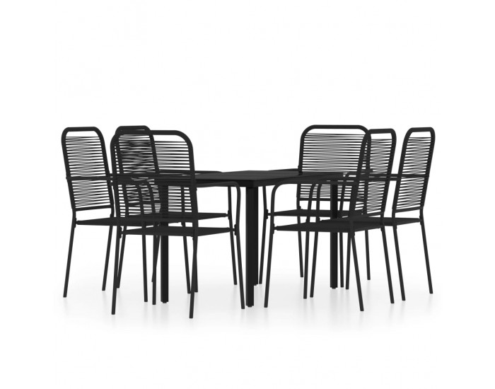 Sonata Set de mobilier pentru grădină, 7 piese, negru
