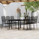 Sonata Set de mobilier pentru grădină, 7 piese, negru