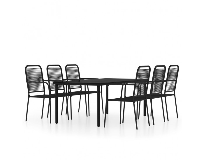 Sonata Set de mobilier pentru grădină, 7 piese, negru