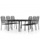 Sonata Set de mobilier pentru grădină, 7 piese, negru