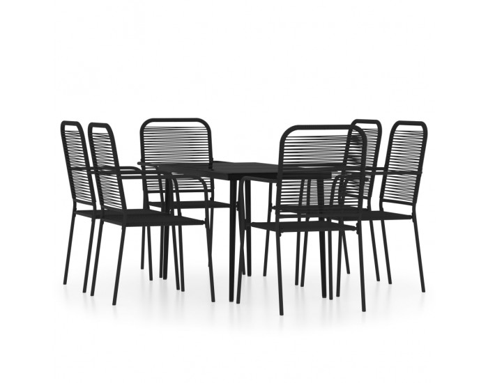 Sonata Set de servit masa pentru grădină, 7 piese, negru