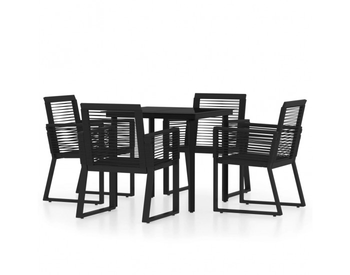 Sonata Set de mobilier pentru grădină, 5 piese, negru