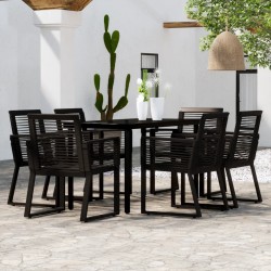 Sonata Set mobilier de grădină, 7 piese, negru