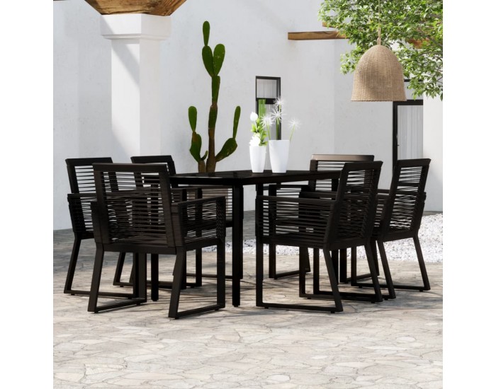 Sonata Set mobilier de grădină, 7 piese, negru