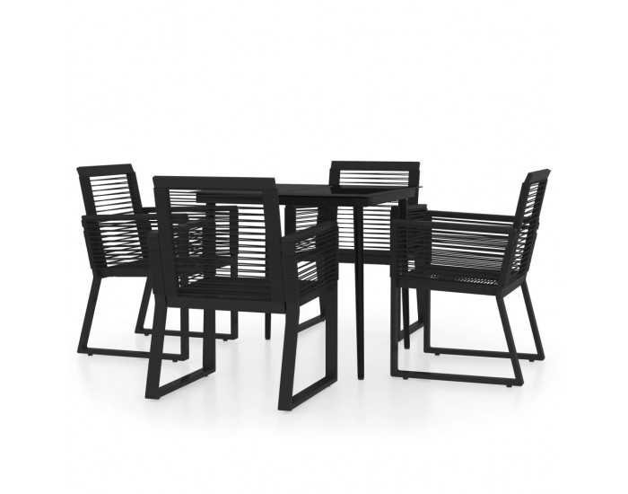 Sonata Set de mobilier pentru grădină, 5 piese, negru
