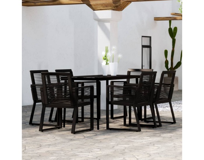 Sonata Set de mobilier pentru grădină, 7 piese, negru