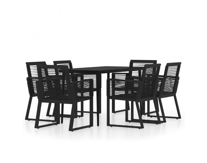 Sonata Set de mobilier pentru grădină, 7 piese, negru