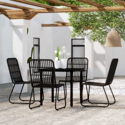 Sonata Set de servit masa pentru grădină, 5 piese, negru