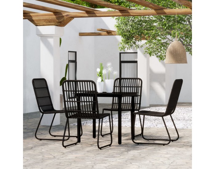 Sonata Set de servit masa pentru grădină, 5 piese, negru