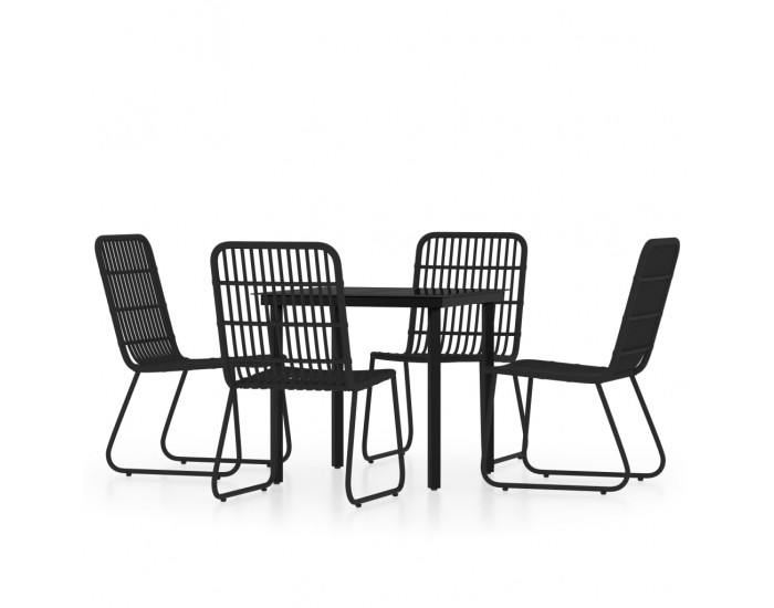 Sonata Set de servit masa pentru grădină, 5 piese, negru
