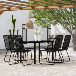 Sonata Set mobilier de grădină, 7 piese, negru