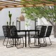 Sonata Set mobilier de grădină, 7 piese, negru