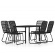 Sonata Set mobilier de grădină, 7 piese, negru