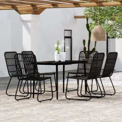 Sonata Set de servit masa pentru grădină, 7 piese, negru