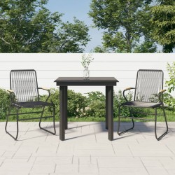Sonata H Градински трапезен комплект от 3 части, черно, PVC ратан - Seturi pentru exterior