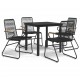 Sonata Set mobilier de grădină, 5 piese, negru, ratan PVC