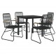 Sonata Set mobilier de grădină, 5 piese, negru, ratan PVC