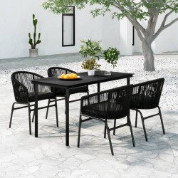 Sonata H Градински трапезен комплект, 5 части, черен - Seturi pentru exterior
