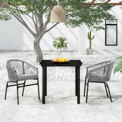 Sonata H Градински трапезен комплект, 3 части, сив - Seturi pentru exterior