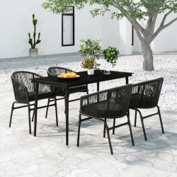 Sonata Set de servit masa pentru grădină, 5 piese, negru