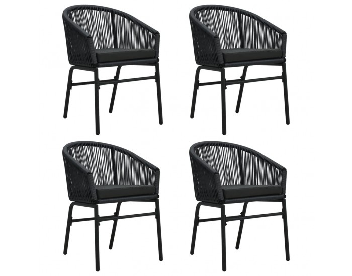 Sonata Set de servit masa pentru grădină, 5 piese, negru