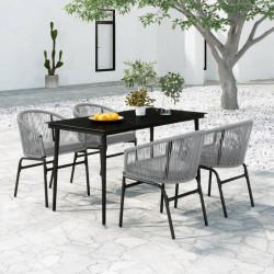 Sonata H Градински трапезен комплект, 5 части, сив - Seturi pentru exterior