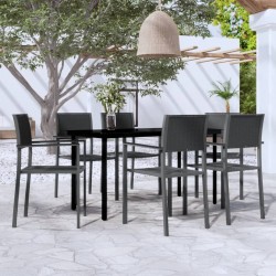 Sonata Set de servit masa pentru grădină, 7 piese, negru