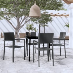 Sonata Set de servit masa pentru grădină, 5 piese, negru