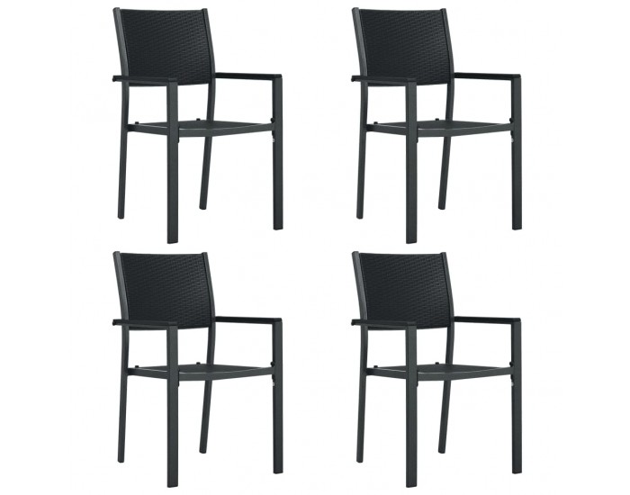 Sonata Set de servit masa pentru grădină, 5 piese, negru