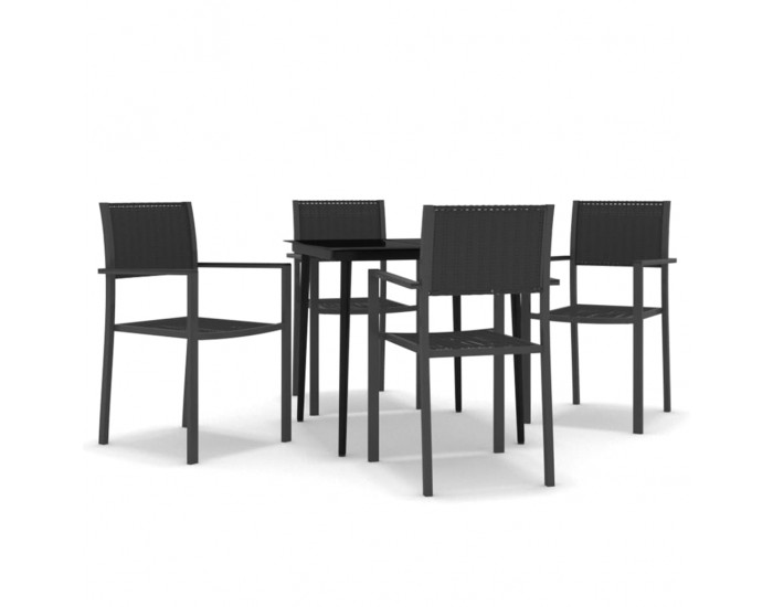 Sonata Set de servit masa pentru grădină, 5 piese, negru