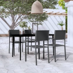Sonata H Градински трапезен комплект, 5 части, черен - Seturi pentru exterior