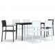 Sonata Set mobilier pentru grădină, alb și negru, 7 piese