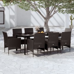 Sonata H Градински трапезен комплект възглавници 9 части черен - Seturi pentru exterior