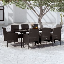 Sonata H Градински трапезен комплект възглавници 9 части черен - Seturi pentru exterior