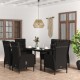 Sonata Set de masă pentru grădină, 7 piese, cu perne, negru