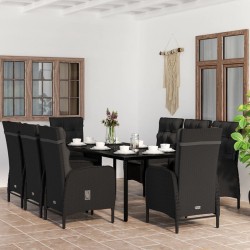 Sonata H Градински трапезен комплект възглавници 9 части черен - Seturi pentru exterior