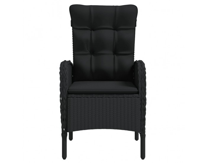 Sonata Set de masă pentru grădină, 7 piese, cu perne, negru