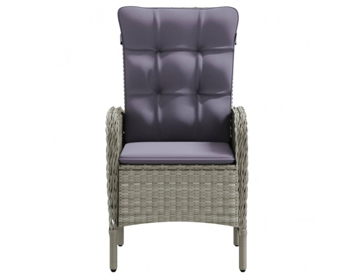 Sonata H Градински трапезен комплект 9 части с възглавници сиво и черно