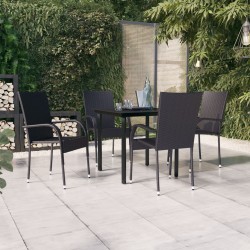 Sonata H Градински трапезен комплект, 5 части, черен - Seturi pentru exterior