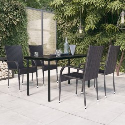 Sonata H Градински трапезен комплект, 5 части, черен - Seturi pentru exterior