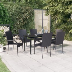 Sonata H Градински трапезен комплект, 7 части, черен - Seturi pentru exterior