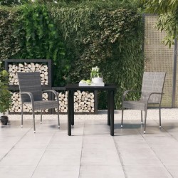 Sonata H Градински трапезен комплект, 3 части, сиво и черно - Seturi pentru exterior