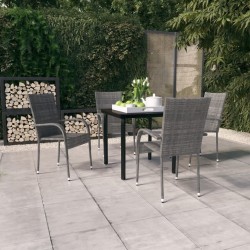Sonata H Градински трапезен комплект, 5 части, сиво и черно - Seturi pentru exterior