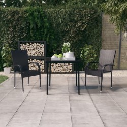 Sonata H Градински трапезен комплект, 3 части, черен - Seturi pentru exterior