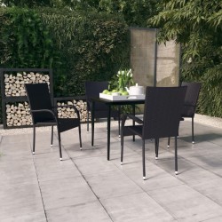 Sonata H Градински трапезен комплект, 5 части, черен - Seturi pentru exterior