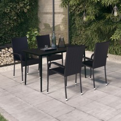 Sonata Set de servit masa pentru grădină, 5 piese, negru