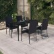 Sonata Set de servit masa pentru grădină, 5 piese, negru